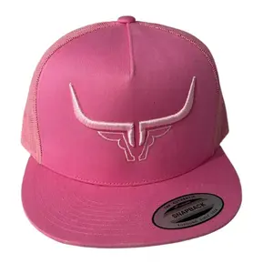 Steel Horn Unisex Basic Logo Pink Mesh Back Snapback Hat