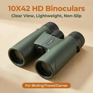 10X42 HD Binoculars, Scenic Clear View, hunting binoculars,Lightweight Non-Slip Portable Telescope for Birding, Travel