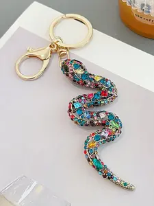Vintage Zodiac Snake Car Pendant Creative Colorful Snake Keychain Bag Ornament Small Gift