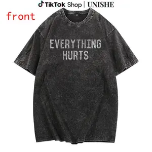 Durable 100% Cotton Workout Shirt with 'Everything Hurts' Print – Made in USA
