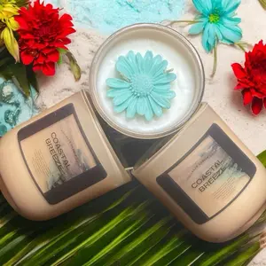 Coastal Breeze 10oz Candle - Decorative Candle with Floral Design, Ideal for Home Decor and Decoration - Ornaments