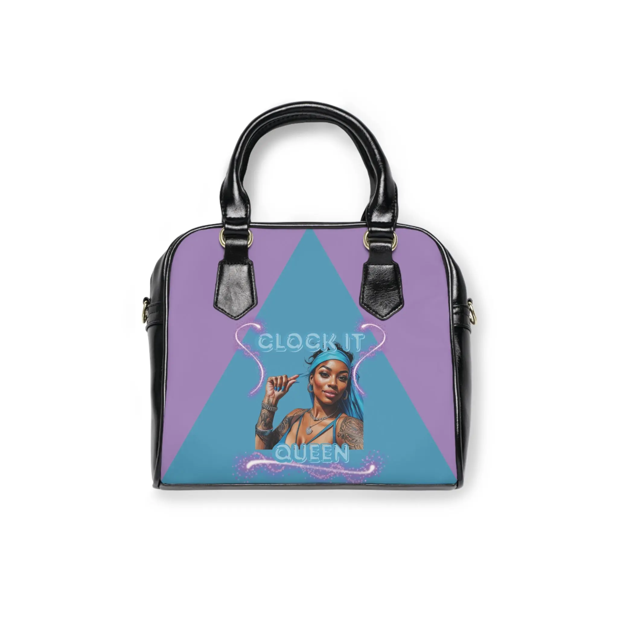 Women's Glam Look Shoulder Handbag, Stylish "Clock It" Design, Handbags for Women