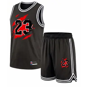 Men's Basketball Jersey Set, Breathable Round Neck Sportswear, Sleeveless Training Uniform with Bold '23' Graphic, Stylish Team Outfit, Athletic Apparel for Basketball, Gym, Running, Outdoor Training, Comfortable & Versatile for All Seasons