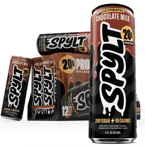 SPYLT High Protein Drink, Caffeinated Chocolate Milk - MAX Chocolate | Workout Recovery & Energy Boost | Sugar Free, Lactose Free | Ready-to-Drink, 12-Pack Beverage - PACKAGING MAY VARY