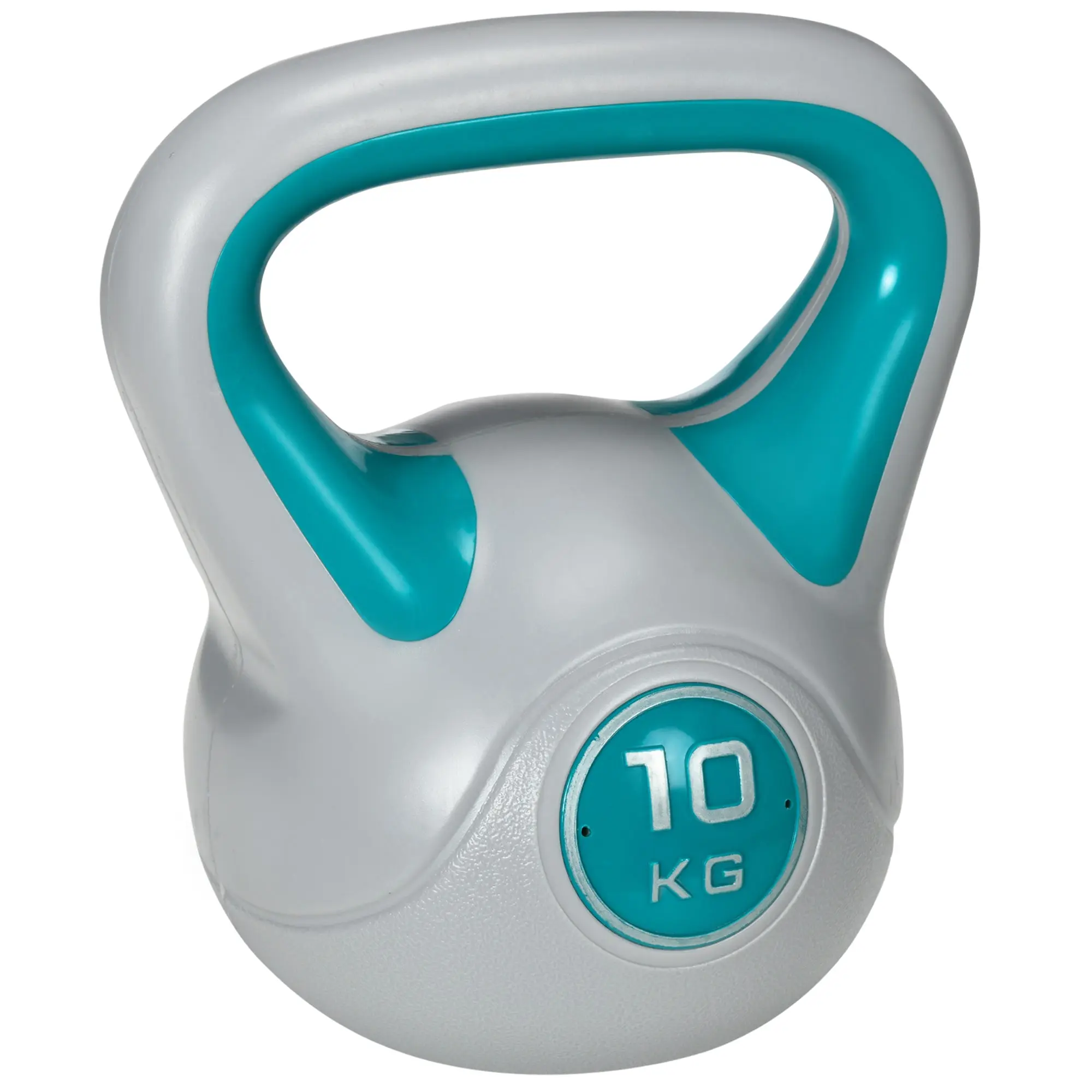 SPORTNOW 10 kg Kettlebell, PU Coated Unisex Weight for Strength Lifts & Functional Training Workout, Smooth Handle with Secure Grip, Light Blue, Resistance Training