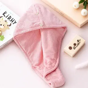 Coral Fleece Hair Drying Towel Wrap, Portable Adjustable Hair Turban Wrap, Hair Drying Towel Cap for Women & Girls, Heatless Styling Tools, Soft Absorbent Towel