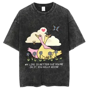 Unisex Print Vintage Wash Denim T-Shirt, , Naruto Shirt, Anime Shirt, Vintage Tee