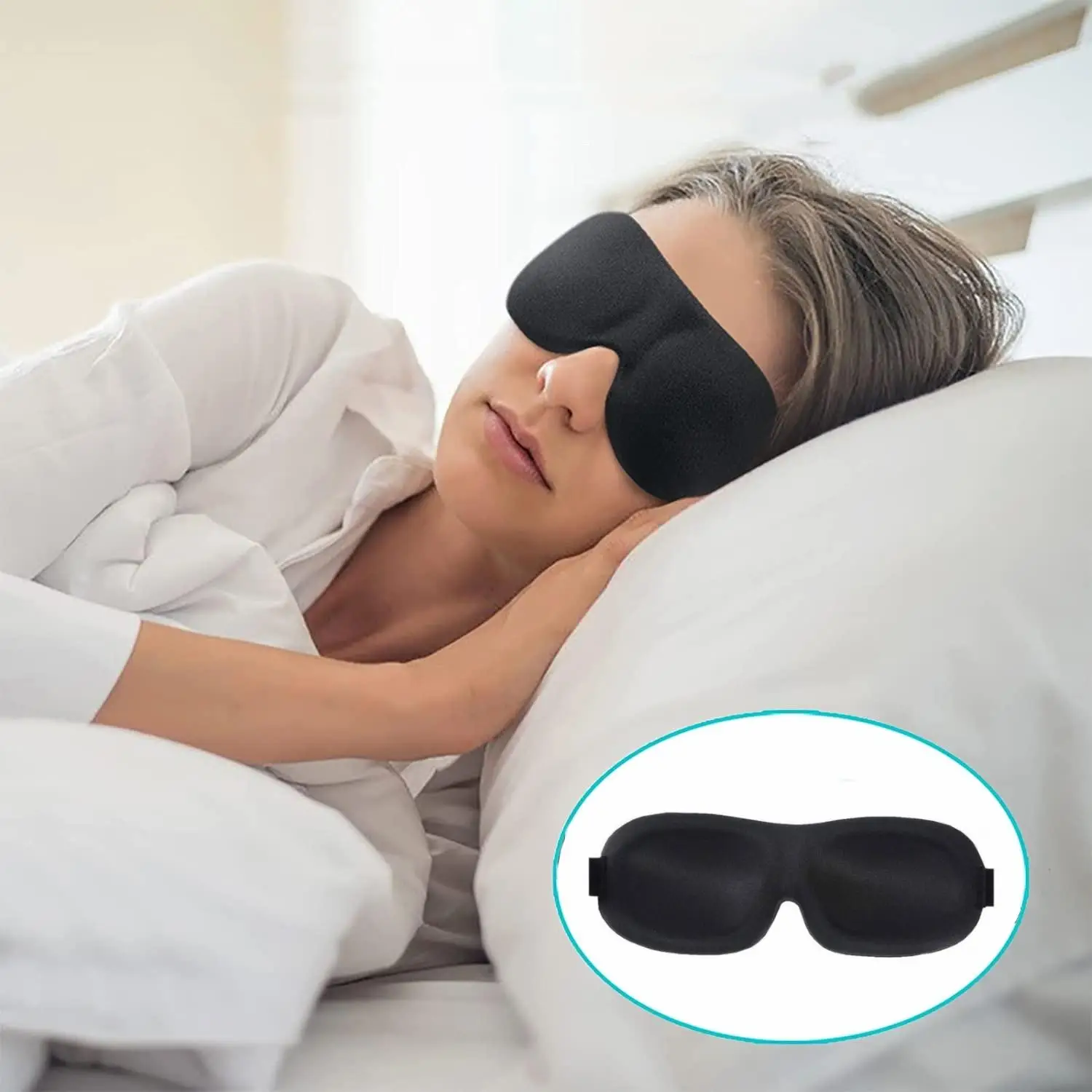 Blocking Sleep Mask, 1 Count 100% Blackout 3d Eye Mask for Sleeping Sleeping Night Blindfold for Men & Women, Yoga Challenge, Christmas, Christmas Gif