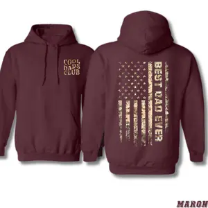 Cool Dads Club Hoodie for Men – Distressed American Flag Best Dad Ever Sweatshirt, Unique Gift for Fathers, Birthday & Holiday Dad Apparel