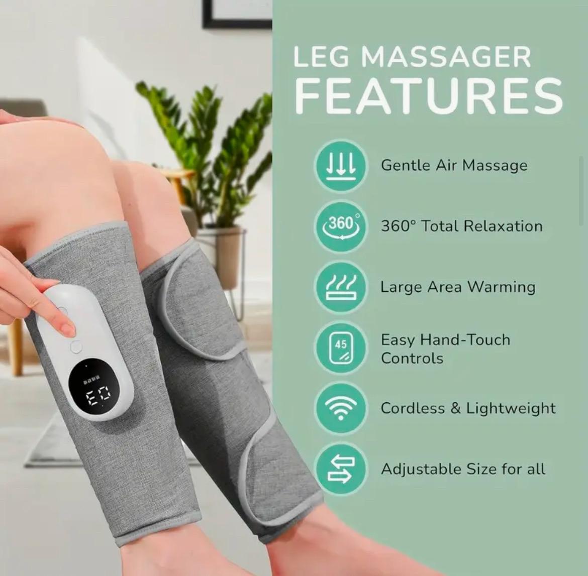 Leg Massager 2024 Enhanced Calf Air Compression Massager For Circulation And Pain Relief, Leg Massager With Heat, Relieve Fatigue, Help For Edema And Varicose Veins, Easy To Use, Muscle Relaxation, For Men/Women Home, Office Gifts Therapy Comfort
