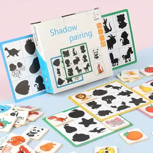 Wooden Shadow Matching Game, 1 Box Animal & Fruit Shape Recognition Puzzle Toy, Educational Toy for Kids, Cognitive Development Toy, Montessori Puzzles Gift