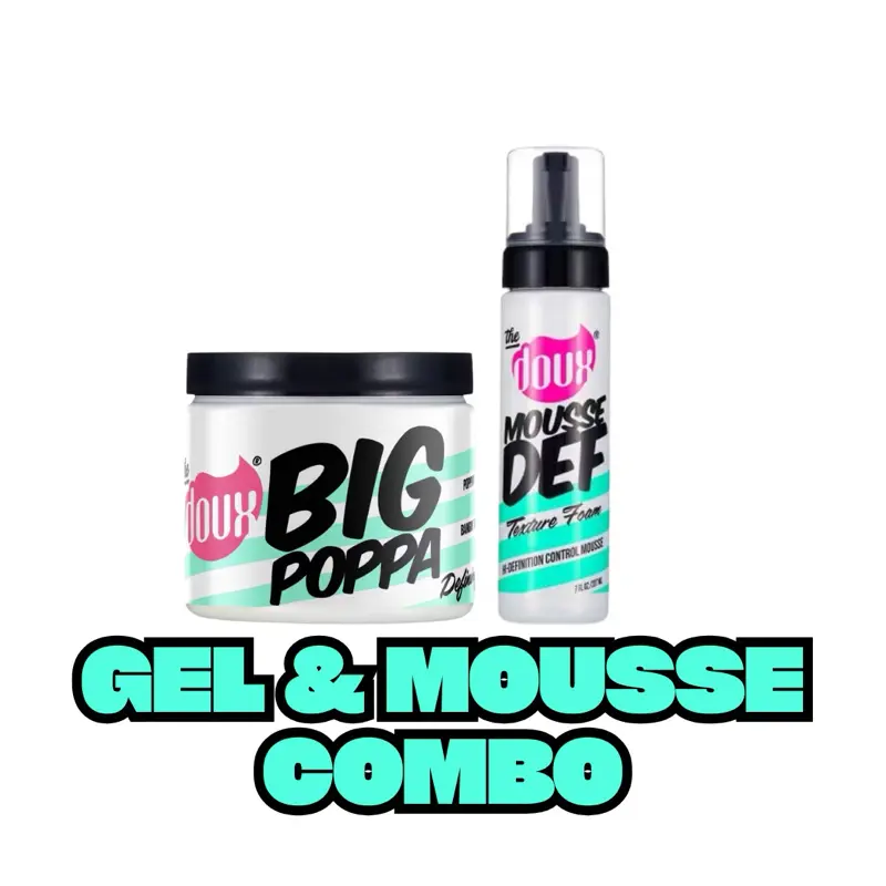 Doux Big Poppa Define Gel 16 oz & Mousse Def Texture Foam 7 fl oz Combo Hair Care Set