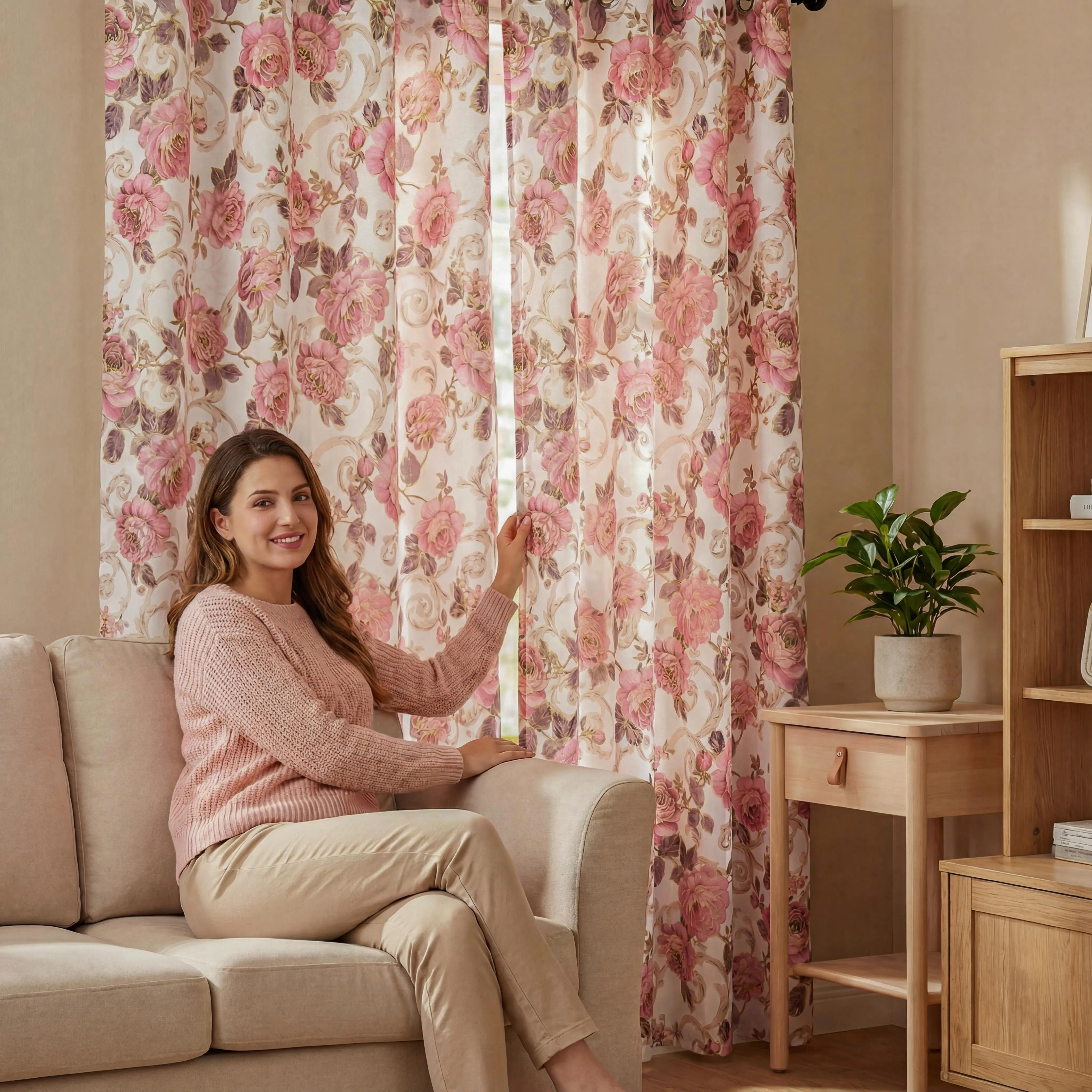 2 Panels Gilded Printed Curtains, Heat Insulation Curtains, 52x84 Inch Blackout Curtains For Bedroom and Living Room, For Pole Threading Home Textile QF261