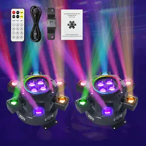 XDV 150W【2PCS】 6 Arms Moving Head DJ Light, RGBW Stage Light with DMX-512 & Sound Active – Perfect for Parties, Weddings & Events