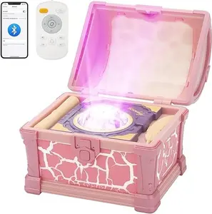 Galaxy Projector with Crackle Paint & Ambient Light – 8 Color Modes, 8 White Noise Sounds, Auto On/Off Lid, Adjustable Speed & Brightness, Timer Night Light for Bedroom Décor & Gifts