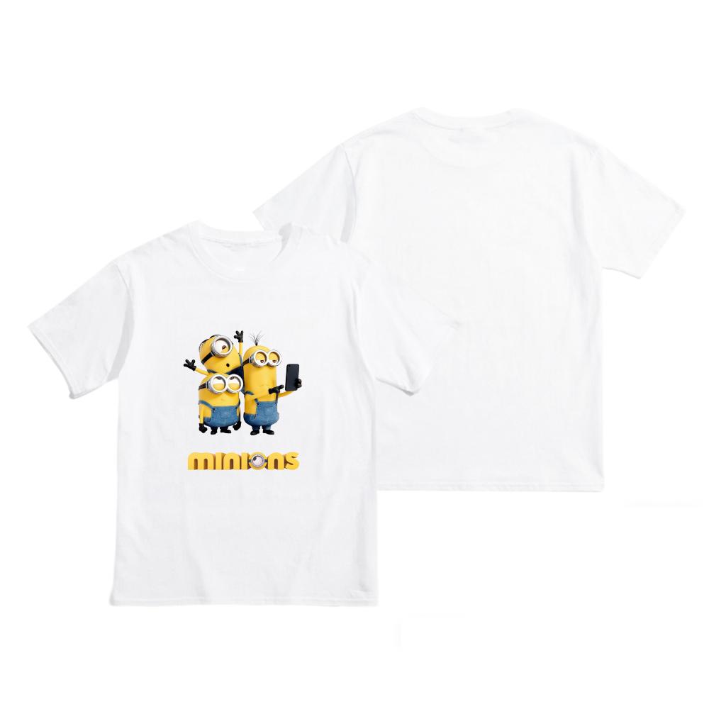 Minions Lover T-Shirt, Cute Cartoon Character Short Sleeve, Soft Cotton Casual Tee