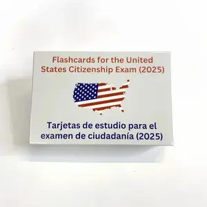 U.S. Civics Test Flash Cards,Set of 100 Employee Appreciation Gifts Bulk for Coworkers, Quality Materials, Durable English/Spanish Card 2025 LIVE SALE