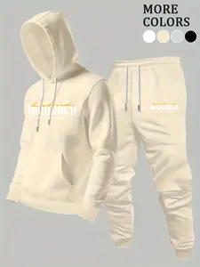 Men's Fall Winter Hoodrich Sweatshirt Set, Warm Street Style, Casual Fitted Design, Long Sleeve, Pockets, Multiple Colors Available