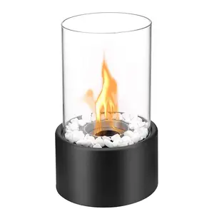 Portable Alcohol Stove Light, 1 Count Heat Stove with Glass Cover, Decorative Tabletop Fire Pit Fireplace Decor for Home Party & Bar