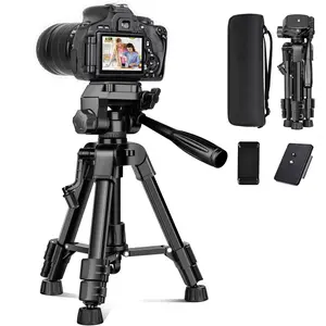 Adjustable Tripod for Camera, Portable Travel Tripod with Phone Holder, Tabletop Tripod for Cameras & Projectors, Camera Tripod Set