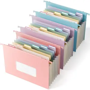 Wheat Straw Expanding  File Folders, File Organizer, 1.2" Accordion Pockets, Large Capacity, Letter Size for Filing Cabinet,  ,  Living-3 Packs-&Bule&Purple