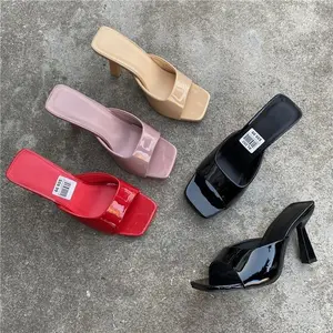 Women's Minimalist Square-Toe High-Heel Sandals — French-Style Stiletto Mules