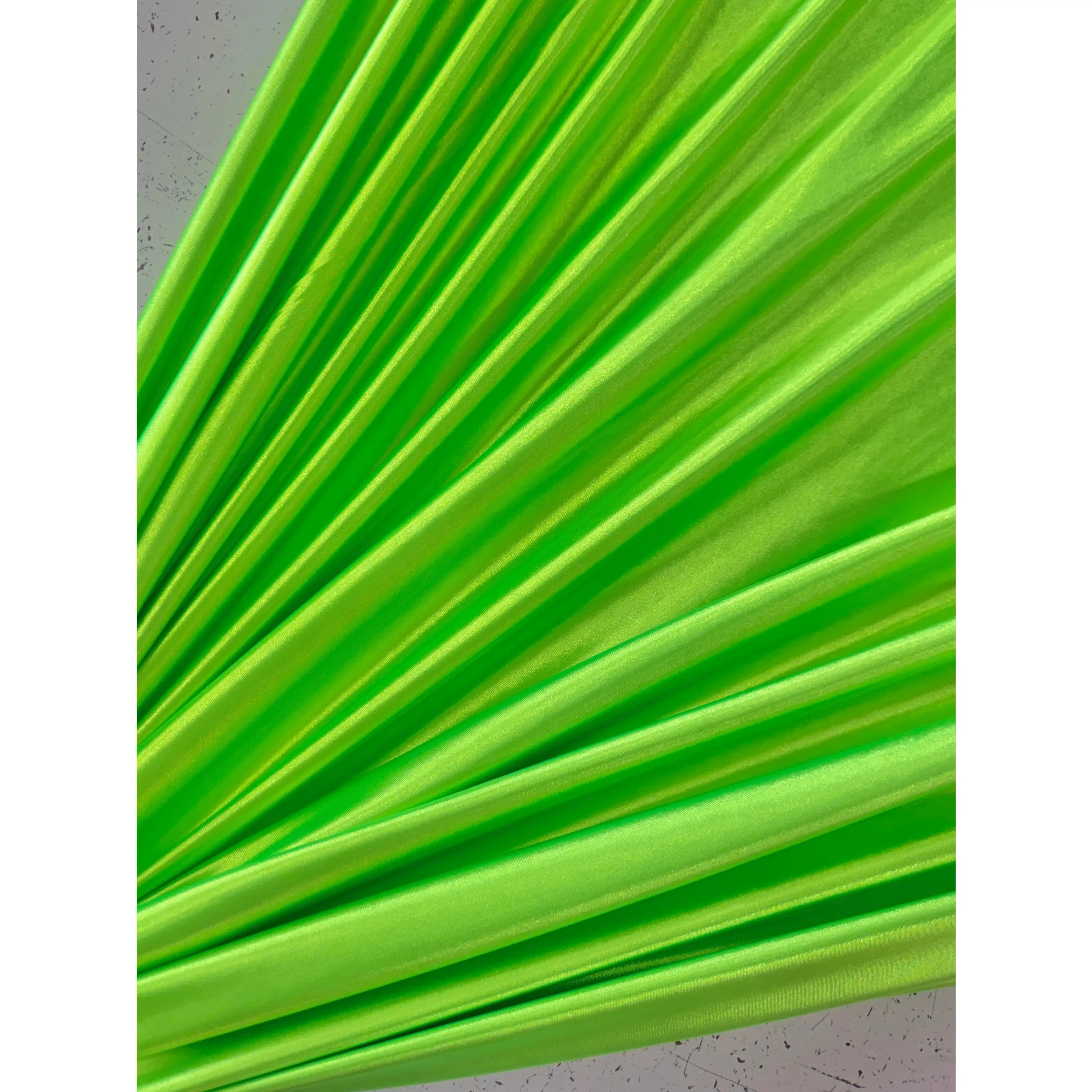 Neon Green Shiny Nylon Spandex Neon Green Shiny Nylon Spandex