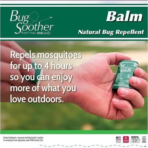 Bug Soother Balm - Natural Insect, Gnat, Black Fly, and Mosquito Deterrent - DEET Free - Safe for Adults, Kids, Pets, & Environment - Made in USA - 0.56 oz. (2-Pack)