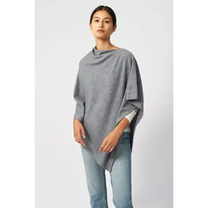 Cashmere Poncho Flannel Grey