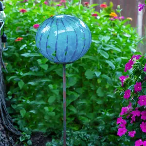 8" Elliptical Lollipop Globe Stake - KD (Blue)
