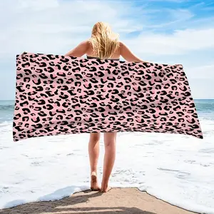 Leopard Print Beach Towel, Multi-Use for Beach, Pool, Bathroom, Camping, Yoga, Fitness, Ideal for Travel and Outdoor Activities, Travel Towels