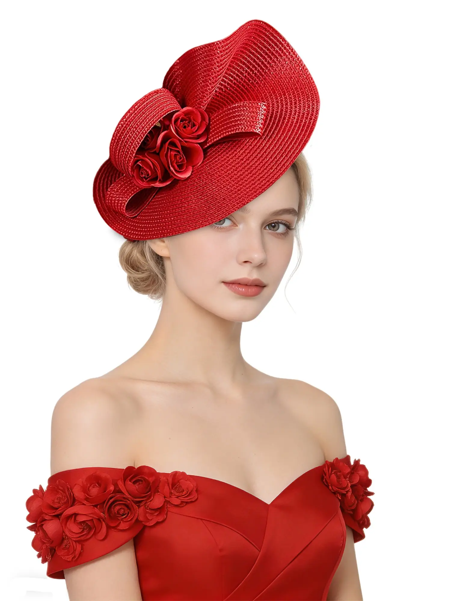 1PC Fascinators Hats for Women - Tea Party Hat Kentucky Fascinator Derby Flower Mesh Pillbox High Quality Hat for Bridal Wedding,Halloween, Christmas Festival, Mother's Day Gifts