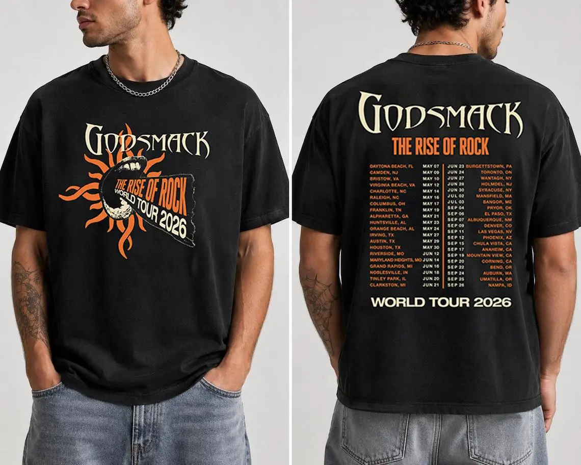 Godsmack The Rise of Rock World Tour 2026 Live Graphic T-Shirt, Vintage Metal Rock Tee, Concert Fan Shirt, Gift For Fan T081033