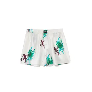 Le Weekend Silk Boxer Blue Chrysanthemum Woman