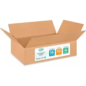 Medium Moving & Shipping Boxes 16x10x4 inches (10-Pack) - Extra Strength 200 lb vs Regular - Corrugated Packaging Boxes for USPS/UPS/FEDEX - Shipping Box - Heavy Duty Box by IDL Packaging