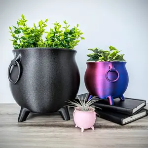 ChiclyBuilt Cauldron Planter - Witch Plant Pot - Goth Planter - Halloween Candy Bowl