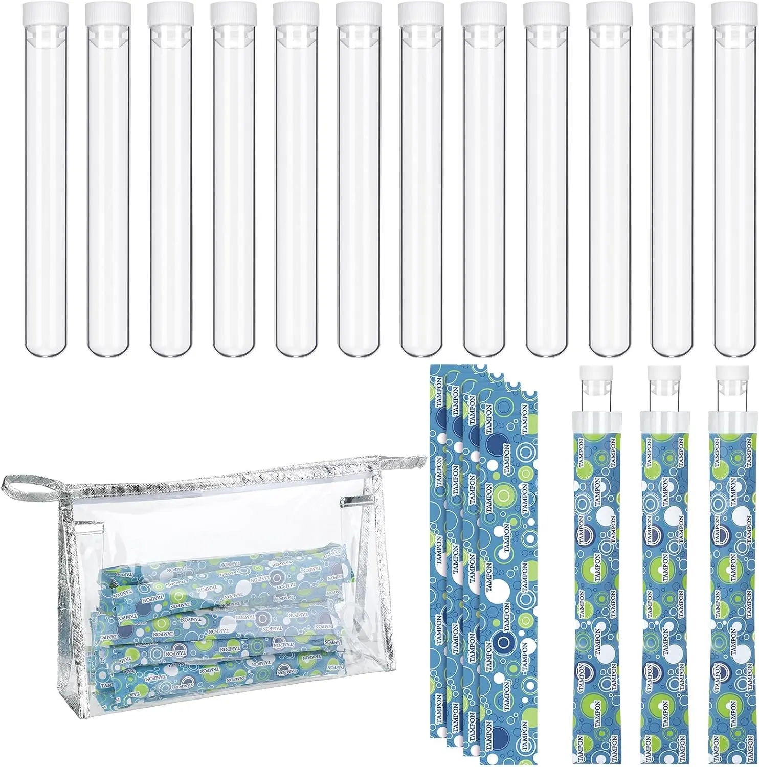 39 Pcs Travel Tube Includes 12 Reusable Plastic Tube for Women Liquid Containers 24 Self Adhesive Wrappers 1 PVC Clear Case(Elegant Style)