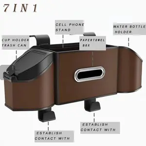 Car Backrest Hanging Storage Box Leather Material Generous Volume 700g Lightweight Compact Design for Space Saving Ideal for Car Organization
