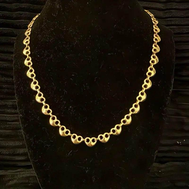 Gargantilla gigi con diseño de corazón Oro 10k Italiano Real ideal para regalos / unisex