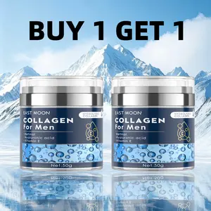 BUY 1 GET 1 Collagen Men's Anti-Aging Wrinkle Cream, Men's Face Moisturizer Cream 50g*2, Skin Firming and Tightening Lotion, Firming Hyaluronic Acid Moisturizer Father'sdaygift Daily Gentle Repair Retinol facial hydrate moisture