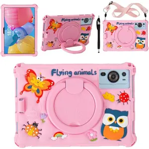 10.1 inch  Case for ROWT A10 Tablet,Cute 3D Cartoon Universal Protective Cover for aiprotablet C20e/Moderness MB1001/Callsky-Tab 10.1 inch Tablets (Pink )