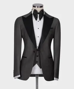 KOSS ATELIER Classic Dark Gray Tuxedo - 3-Piece Peak Lapel