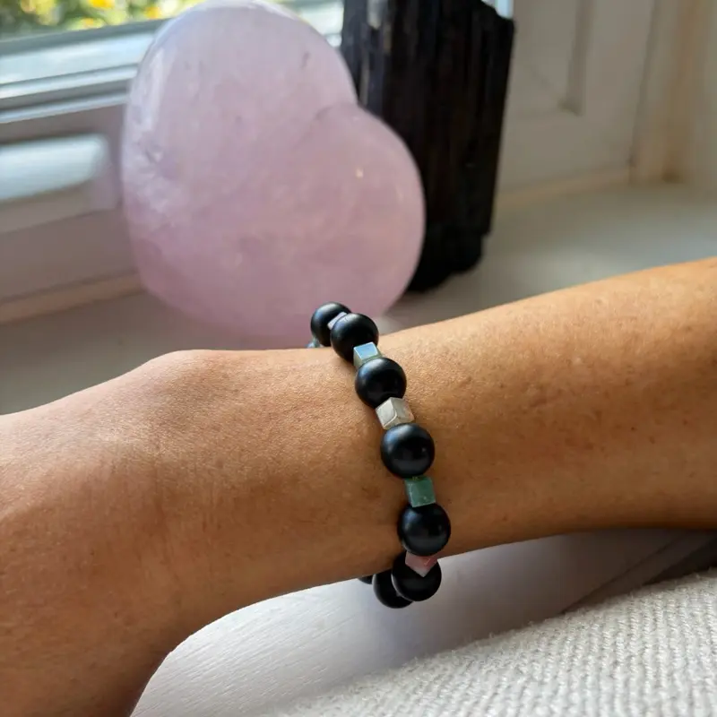 EMF protection  & Grounding with  natural Shungite and Indian Agate.
