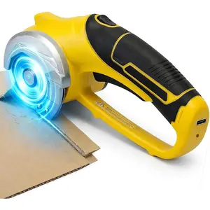 Cordless Electric  - 4V Rechargeable Cardboard  with Safety Lock and LED Light - Electric Box  for Cardboard, Fabric, Leather, Rope - Cordless   Tool up to 0.25 in