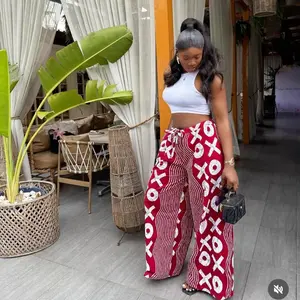 SOFT AFRICAN PRINT FREE SIZE BAGGY PANTS!  One Size Fits Most All, Available in Various Colors for Women, Womenswear Bottom Comfort Trouser Hip Casual Comfortable Everyday Fit Style Black & White XO Pattern Oversize Loose Oversized