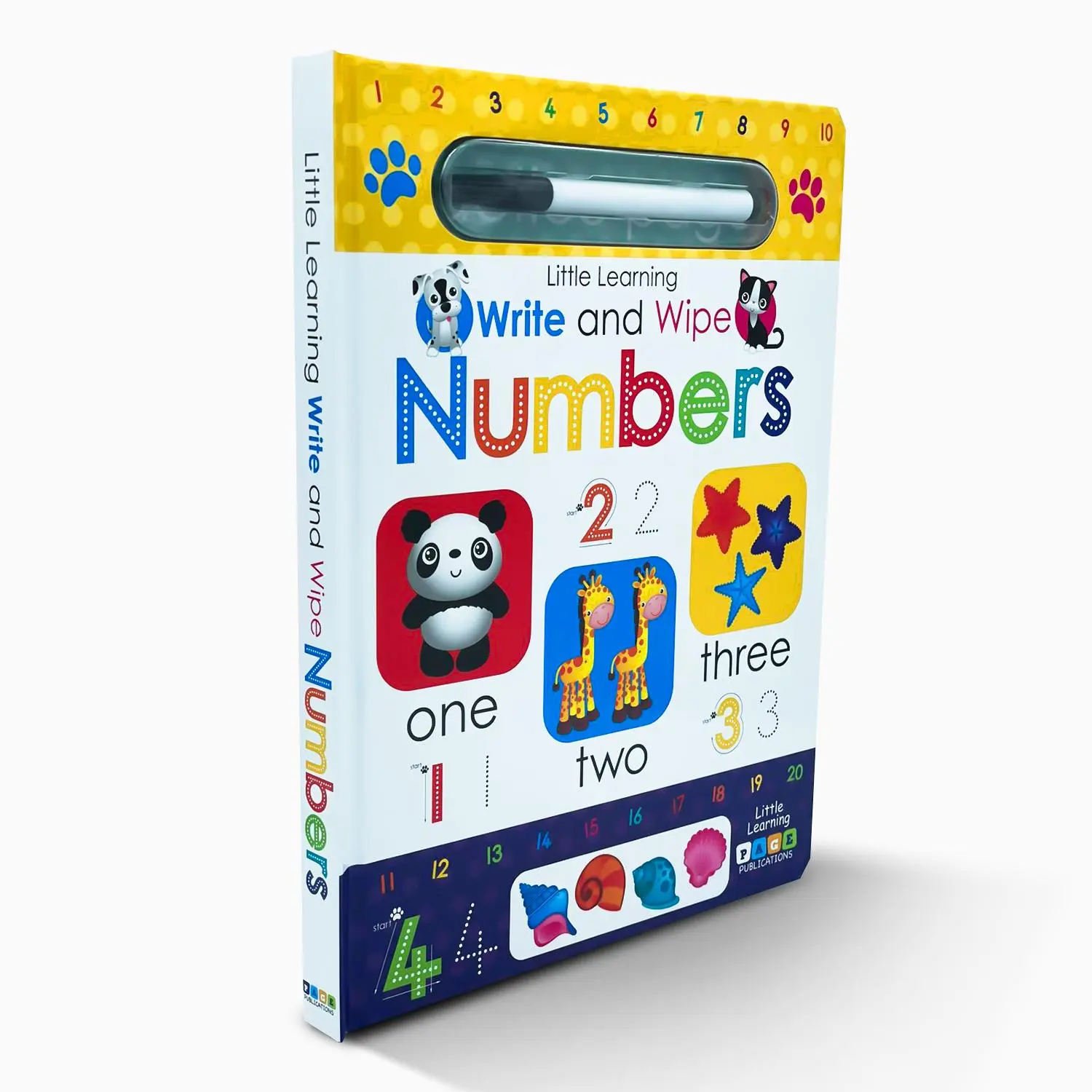 Children's Numbers Write and Wipe Activity Book - 16-Page Laminated Practice Aid, School Supplies