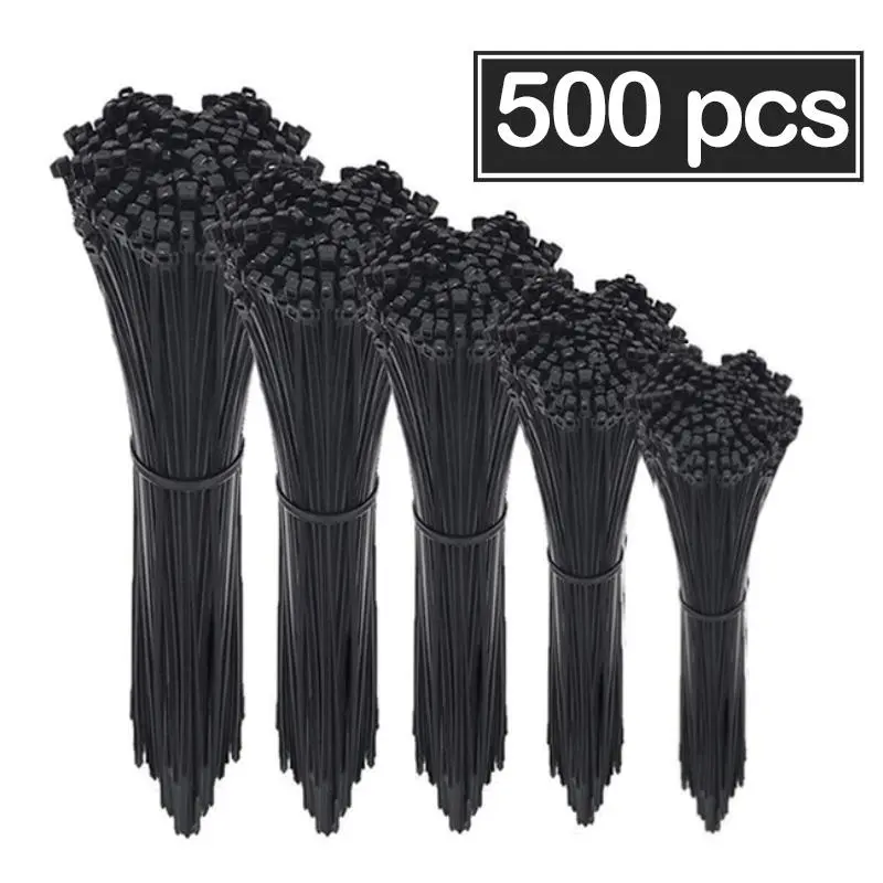 Zip Ties, 500pcs/pack Cable Ties, Heavy Duty Plastic Wire Ties, Multi-purpose Home Straps for Summer