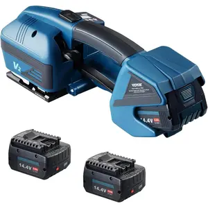 VEVOR Electric Strapping Machine, for 0.35-0.63 PP PET Straps, Portable Electric Banding Tool with Digital Display, 2x 4000mAh Battery Powered Automatic Strapping Tool for Packaging Box PalletVEVOR Super Brand Day