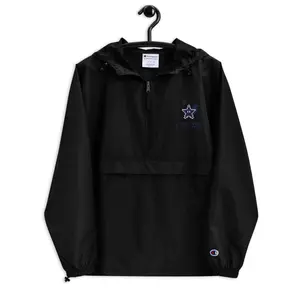 It's Too Late Now (BLUE) Embroidered Champion Packable Jacket