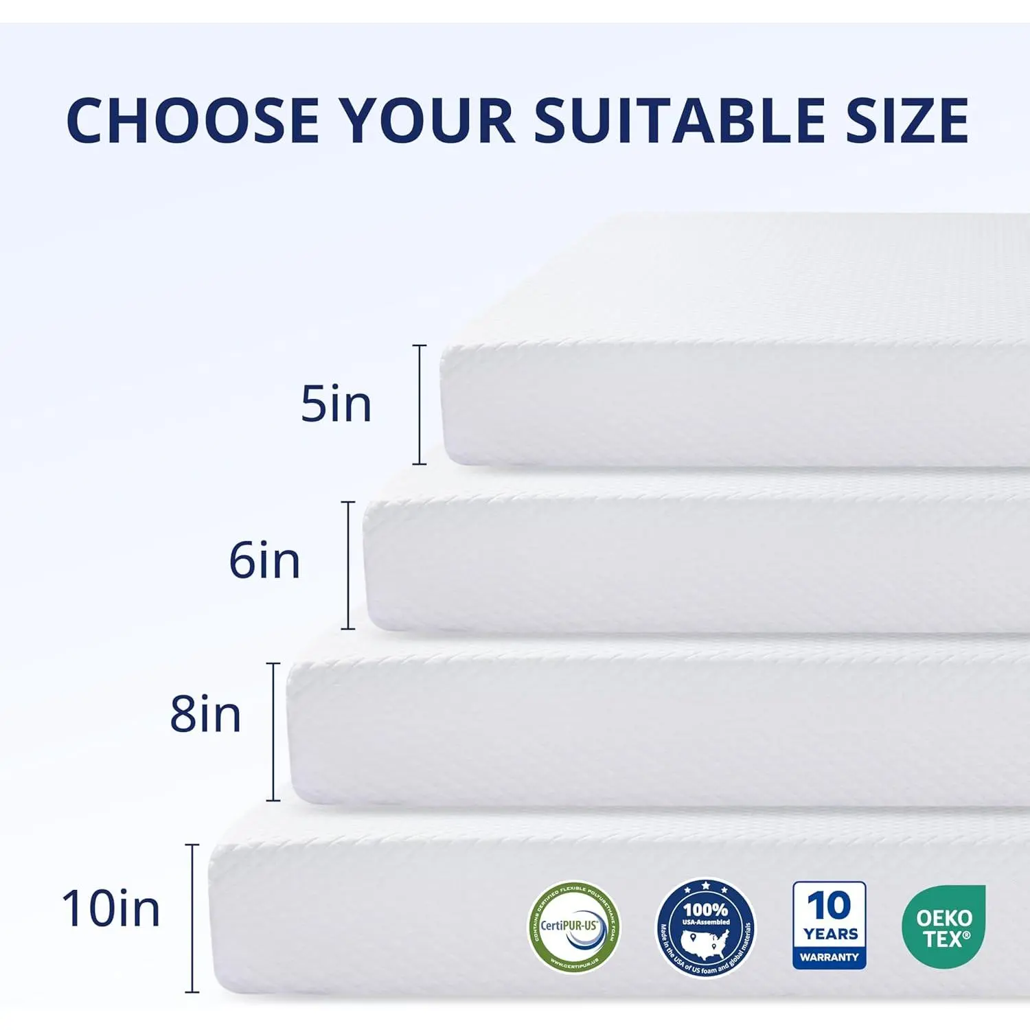 Full Size Mattress 5 Inch Green Tea Memory Foam Mattress for Cool Sleep & Pressure Relief, Fiberglass Free, Bed in a Box, Removable Washable Cover, CertiPUR-US Certified